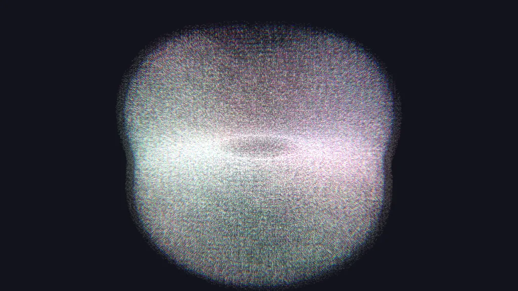 Dense multicoloured particle speckle
